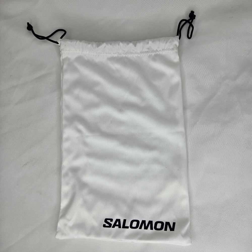 Salomon 9" X 6" Aprox In White Drawstring Bag Perfect For Goggles